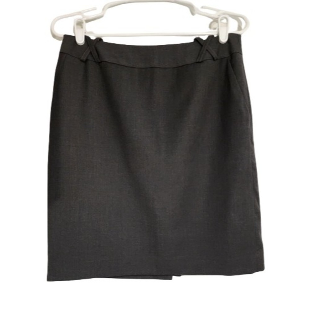 J McLaughlin Womens Straight Mini Skirt Gray Lined Pockets Made in USA Size 8